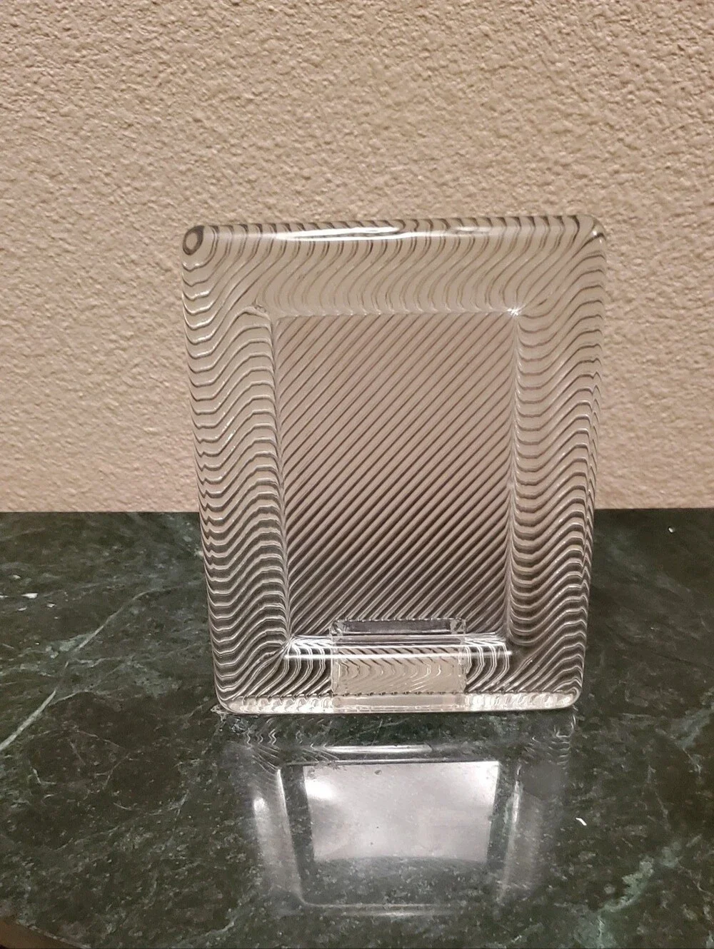 VTG. Mikasa Crystal Rectangle Frame Ribbed. Photo Insert Approx. 3x4